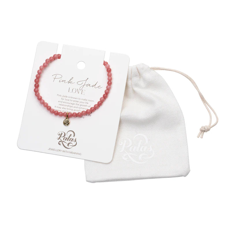 Palas Pink Jade Love Healing Gem Bracelet