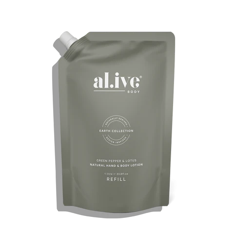 Al.ive Hand &amp; Body Lotion Refill 1L - Green Pepper &amp; Lotus