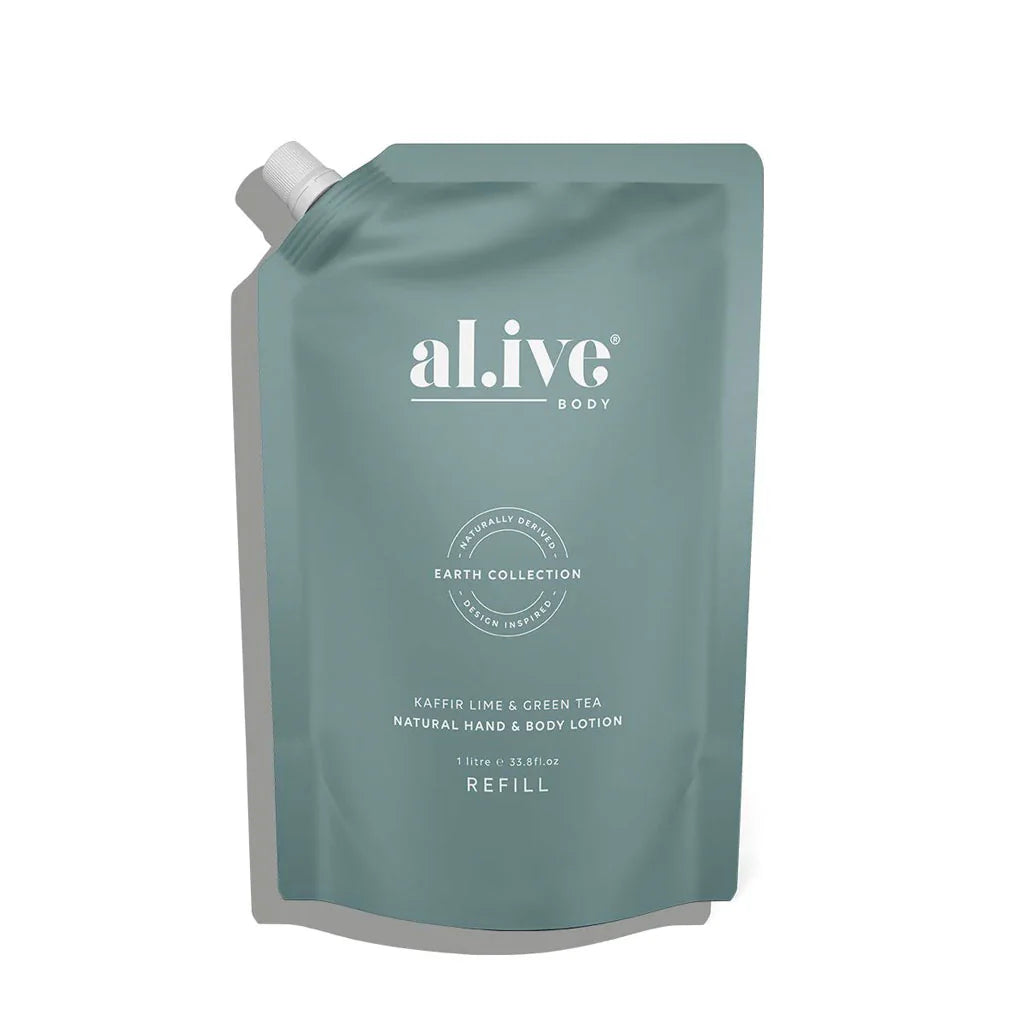 Al.ive Hand &amp; Body Lotion 1L Refill - Kaffir Lime &amp; Green Tea