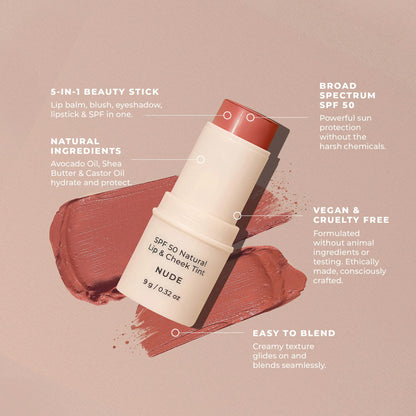 Avocado Zinc SPF50 Lip &amp; Cheek Tint - Nude