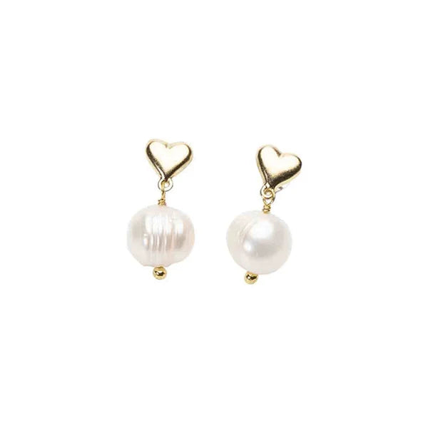 Listen to your heart pearl earrings