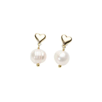 Listen to your heart pearl earrings